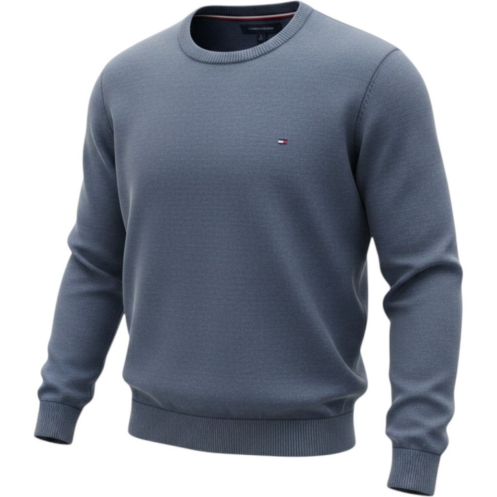 Tommy Hilfiger men's crewneck knit sweater pullover chest embroidered XL grandpa